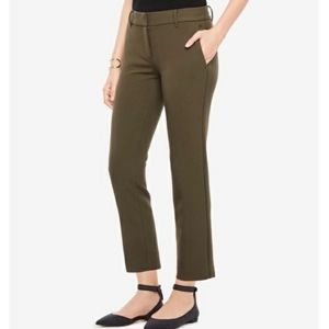 Ann Taylor Devin Fit Flat Fron Cropped Ankle Green